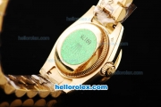 Rolex Datejust Automatic Movement Full Gold ETA Coating with Diamond Bezel and Roman Numeral Hour Markers-Lady Size
