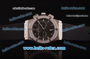 Hublot Classic Fusion Chronograph Miyota Quartz Diamond Bezel with Grey Dial - 7750 Coating