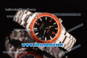 Omega Seamaster Planet Ocean Asia 2813 Automatic Full Steel with Black Dial Stick Markers and Orange Bezel - 7750 Coating (EF)