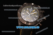 Breitling Avenger Skyland Chrono Swiss Quartz PVD Case with Yellow/Black Nylon Strap and Black Dial