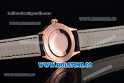 Rolex Cellini Time Asia 2813 Automatic Rose Gold Case with White Dial Blue Leather Strap and Stick Markers