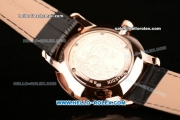 Ulysse Nardin Classico Miyota OS2035 Quartz Rose Gold Case with Stick Markers Black Dial and Black Leather Strap