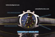 IWC Pilot's Chronograph Miyota Quartz Steel Case with Black Dial and Yellow Markers
