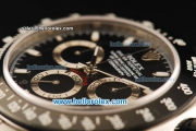 Rolex Daytona Chronograph Swiss Valjoux 7750 Automatic Movement Steel Case with Black Dial and Black Bezel-Steel Strap