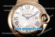 Cartier Ballon Bleu De Small Swiss Quartz Yellow Gold Case/Bracelet with Silver Dial and Black Roman Numeral Markers