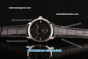 Ulysse Nardin Classico Miyota OS2035 Quartz Steel Case with Stick Markers Black Dial and Black Leather Strap