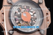 Hublot Masterpiece MP 08 Antikythera Sunmoon Asia 2813 Automatic Rose Gold Case Skeleton Dial and Orange Leather Strap