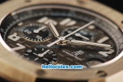 Audemars Piguet Royal Oak Offshore Grey Themes Chronograph Swiss Valjoux 7750 Automatic Movement Titanium Case with Black Rubber Strap-Run 12@Sec