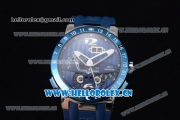 Ulysse Nardin Executive Dual Time & Big Date Asia ST25 Automatic Steel Case Blue Dial Blue Bezel and Blue Rubber Strap