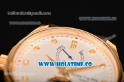 Patek Philippe Calatrava Tourbillon Swiss ETA 2824 Automatic Yellow Gold Case with Diamonds Markers and White Dial