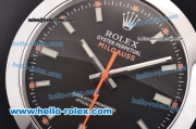 Rolex Milgauss Wall Clock Quartz Steel Case with Black Dial and White Stick Markers