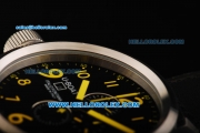 U-BOAT Italo Fontana Flightdeck Working Chronograph Quartz with Black Dial and Yellow Number Marking-Small Calendar