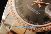 Rolex Datejust Automatic Movement Steel Case with Diamond Bezel and Two Tone Strap