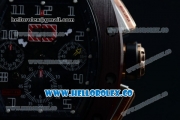 Richard Mille RM 011 Felipe Massa Chronograph Swiss Valjoux 7750 Automatic PVD Rose Gold Case with Black Dial Brown Bezel Arabic Numeral Markers and Black Rubber Strap