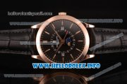 Patek Philippe Grand Complications Perpetual Calendar Miyota Quartz Rose Gold Case with Black Dial and Rose Gold Stick Markers