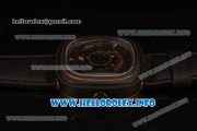 SevenFriday P2-02 Japanese Miyota 8215 Automatic PVD Case with Skeleton Dial and Black Leather Strap
