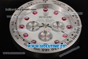 Rolex Daytona Swiss Quartz Steel Case with Diamonds Markers White Dial - Wall Clock