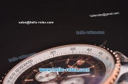 Breitling Navitimer Chronograph Miyota Quartz Two Tone Case/Strap with Black Dial