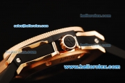 Hublot Big Bang Swiss Tourbillon Automatic Movement Rose Gold Case and Bezel with Black Rubber Strap