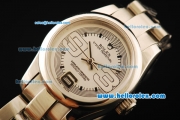 Rolex Oyster Perpetual Automatic Movement ETA Coating Case with Silver Dial and White Arabic Numerals