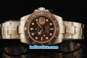 Rolex Submariner Swiss ETA 2836 Automatic Movement Steel Case and Strap with Brown Dial and Brown Ceramic Bezel