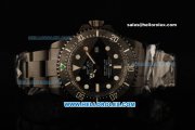 Rolex Sea-Dweller Deepsea Automatic Movement PVD Case with Black Dial and Black PVD Strap-Green Dot on Bezel