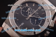 Hublot Classic Fusion Chronograph Miyota Quartz Diamond Bezel with Grey Dial - 7750 Coating