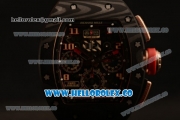 Richard Mille RM 011 Romain Grosjean Chronograph Miyota 9015 Automatic Carbon Fiber Case with Skeleton Dial and Rubber Strap (KV)