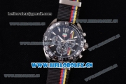 Tag Heuer Formula 1. James Hunt Miyota Quartz Steel Case with Black Dial Stick/Arabic Numeral Markers and Black Nylon Strap