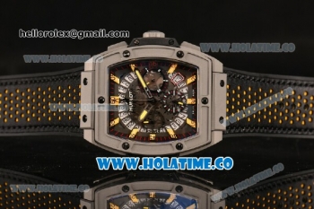 Hublot MP-06 Senna Chrono Miyota OS20 Quartz Steel Case with Skeleton Dial and Yellow Stick Markers