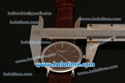 Patek Philippe Calatrava Miyota OS2035 Quartz Steel Case with Brown Dial and Stick Markers