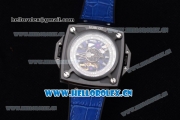 Hublot Masterpiece MP 08 Antikythera Sunmoon Asia 2813 Automatic PVD Case Skeleton Dial Blue Leather Strap and White Markers