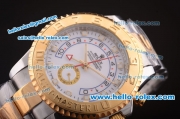 Rolex Yacht Master II Oyster Perpetual Chronometer Automatic with White Dial-Gold Bezel