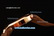 Cartier d'Art Swiss Quartz Rose Gold Case with Black Dial and Brown Leather Strap