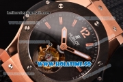 Hublot Big Bang Swiss Tourbillon Automatic Movement Rose Gold Case with Black Dial and Black Rubber Strap (PK)