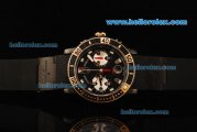 Ulysse Nardin Marine Chronograph Swiss Valjoux 7750 Automatic Movement PVD Case with Black Dial and Black Rubber Strap