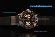 Ulysse Nardin Marine Chronograph Swiss Valjoux 7750 Automatic Movement PVD Case with Black Dial and Black Rubber Strap