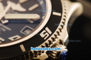 Breitling SuperOcean Swiss ETA 2836 Automatic Steel Case with Black Dial and Numeral markers- Black Rubber Strap