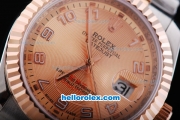 Rolex Datejust Oyster Perpetual Automatic With Rose Gold Dial and Rose Gold Bezel-Two Tone Strap