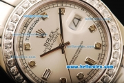 Rolex Day-Date Automatic Movement ETA Coating Case with Diamond Markers/Bezel and Steel Strap