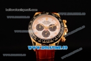 Rolex Daytona Chrono Swiss Valjoux 7750 Automatic Yellow Gold Case with Ceramic Bezel Stick Markers and White Dial (BP)