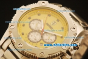 Ferrari Automatic Full Steel Case with Yellow Dial and Black Markers-SS Strap