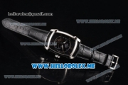 Parmigiani Kalpa Miyota 9015 Automatic Steel Case with Black Dial and Black Leather Strap Stick/Arabic Numeral Markers
