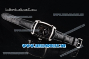 Parmigiani Kalpa Miyota 9015 Automatic Steel Case with Black Dial and Black Leather Strap Stick/Arabic Numeral Markers