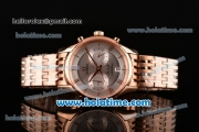 Omega De Ville Co-Axial Chronograph VK Quartz Movement Rose Gold Case and Strap with Silver Dial