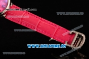 Cartier Ballon Bleu De Small Swiss Quartz Steel Case with Hot Pink Dial Roman Numeral Markers and Hot Pink Leather Strap