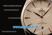 Omega De Ville Tresor Master Co-Axial Clone 8800 Automatic Steel Case with White Dial and Brown Leather Strap - (YF)