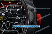 1:1 Richard Mille RM 35-02 RAFAEL NADA Japanese Miyota 9015 Automatic Black PVD Case with Skeleton Dial Red Rubber Strap