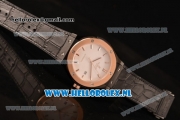 Hublot Classic Fusion 9015 Auto PVD/Rose Gold Case with White Dial and Black Leather Strap