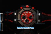 Audemars Piguet Royal Oak Offshore Swiss Valjoux 7750 Automatic Movement with Red Dial and White Numeral Markers-Run 12 Second